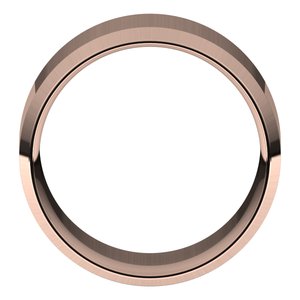 18K Yellow Or White Or Rose Gold Lightweight Beveled-Edge Comfort-Fit Flat Band