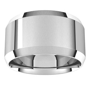18K Yellow Or White Or Rose Gold Lightweight Beveled-Edge Comfort-Fit Flat Band
