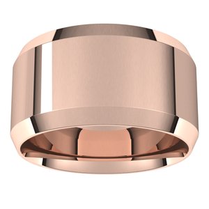 18K Yellow Or White Or Rose Gold Lightweight Beveled-Edge Comfort-Fit Flat Band