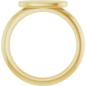 14K Yellow Gold None 5.54 X 13.14 Mm Brush Polished Oval Signet Ring Size 7