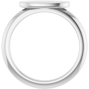 Sterling Silver 5.54 X 13.14 Mm Brush Polished Oval Signet Ring Size 7