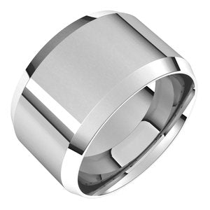 18K Yellow Or White Or Rose Gold Lightweight Beveled-Edge Comfort-Fit Flat Band