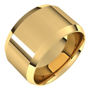 18K Yellow Or White Or Rose Gold Lightweight Beveled-Edge Comfort-Fit Flat Band