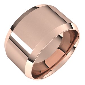 18K Yellow Or White Or Rose Gold Lightweight Beveled-Edge Comfort-Fit Flat Band