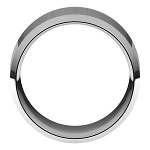 18K Yellow Or White Or Rose Gold Lightweight Beveled-Edge Comfort-Fit Flat Band