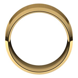 18K Yellow Or White Or Rose Gold Lightweight Beveled-Edge Comfort-Fit Flat Band