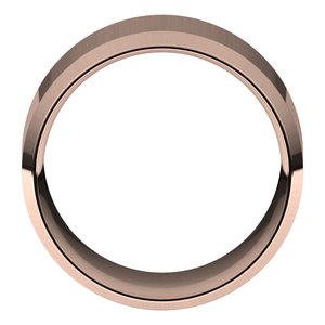 18K Yellow Or White Or Rose Gold Lightweight Beveled-Edge Comfort-Fit Flat Band