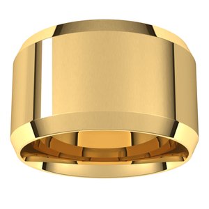 18K Yellow Or White Or Rose Gold Lightweight Beveled-Edge Comfort-Fit Flat Band