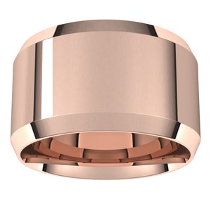18K Yellow Or White Or Rose Gold Lightweight Beveled-Edge Comfort-Fit Flat Band