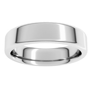 Platinum Round-Edge Comfort-Fit Flat Band