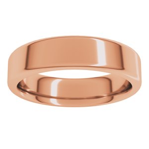 18K Yellow Or White Or Rose Gold Round-Edge Comfort-Fit Flat Band
