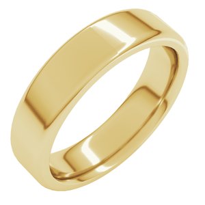 18K Yellow Or White Or Rose Gold Round-Edge Comfort-Fit Flat Band