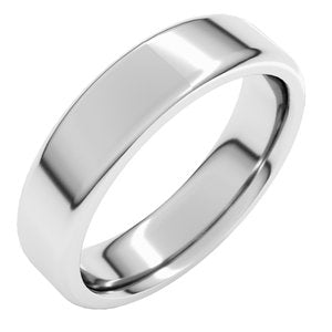 Platinum Round-Edge Comfort-Fit Flat Band