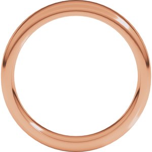 18K Yellow Or White Or Rose Gold Round-Edge Comfort-Fit Flat Band