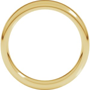 18K Yellow Or White Or Rose Gold Round-Edge Comfort-Fit Flat Band
