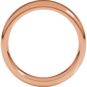 18K Yellow Or White Or Rose Gold Round-Edge Comfort-Fit Flat Band