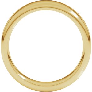 18K Yellow Or White Or Rose Gold Round-Edge Comfort-Fit Flat Band