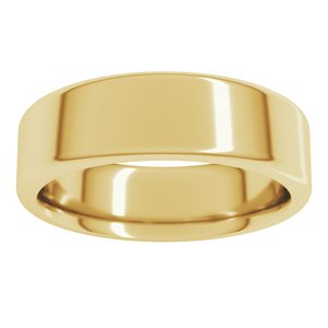 18K Yellow Or White Or Rose Gold Round-Edge Comfort-Fit Flat Band