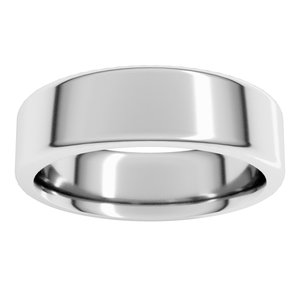 Platinum Round-Edge Comfort-Fit Flat Band