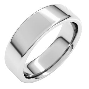 10K White Gold Flat Comfort Fit With Round Edge Band