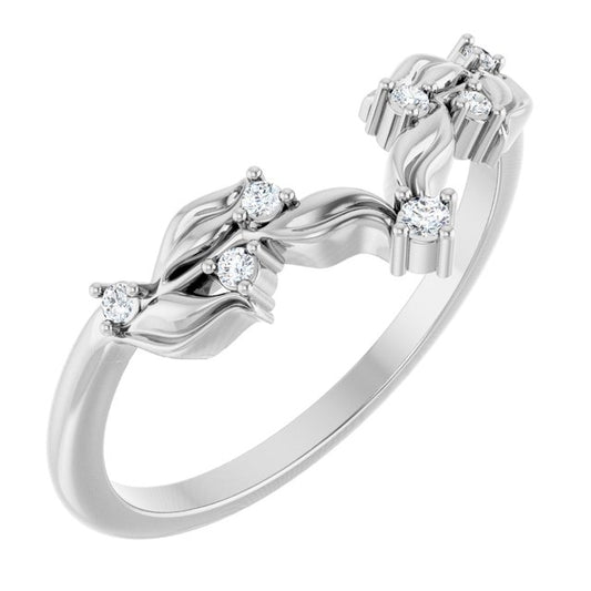 Platinum Round 1.5 Mm Polished .05 Ctw Lab Grown Diamond Contour Band, Size 7