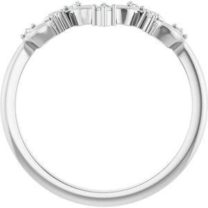 14K White Gold Lab-Grown Diamond Round 1.5 Mm Lab-Grown Diamond Polished .05 Ctw Lab Grown Diamond Anniversary Band Size 7