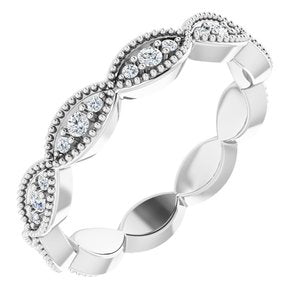Platinum Round G-H Si2-Si3 1/5 Ctw Natural Diamond Eternity Band Size 5