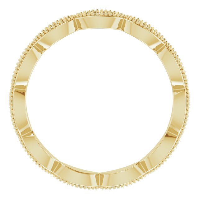 14K Yellow Gold Round Si2-Si3, G-H Polished 1/5 Ctw Natural Diamond Eternity Band, Size 7.5