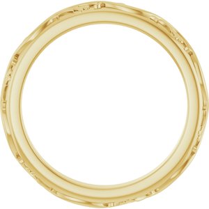 14K Yellow Gold Patterned Band Size 7