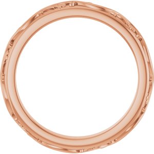 14K Rose Gold Patterned Band Size 7