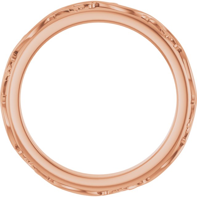 10K White Or Rose Gold Polished Sculptural Standard-Fit Band, Size 7