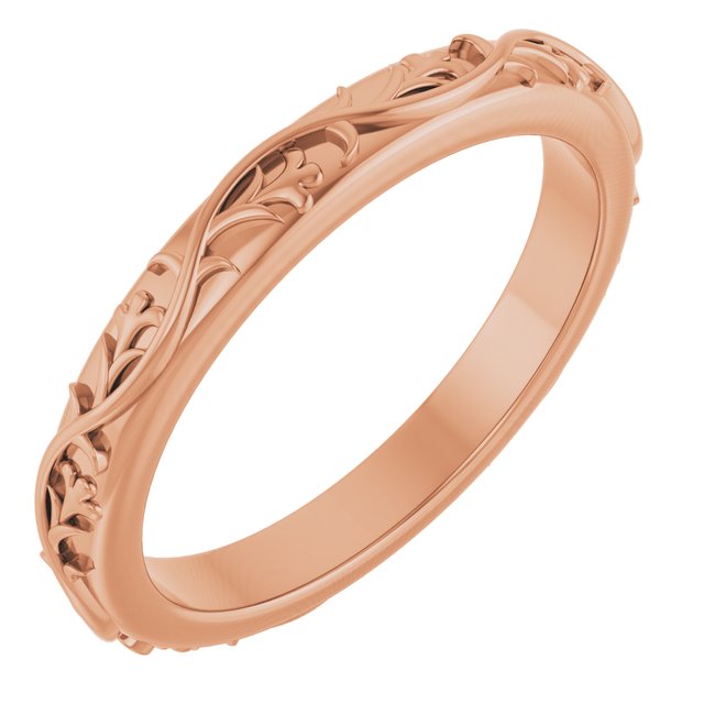 10K White Or Rose Gold Polished Sculptural Standard-Fit Band, Size 7