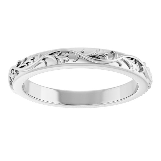 10K White Or Rose Gold Polished Sculptural Standard-Fit Band, Size 7