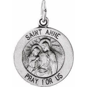 Sterling Silver 15 Mm Polished St. Anne Medal