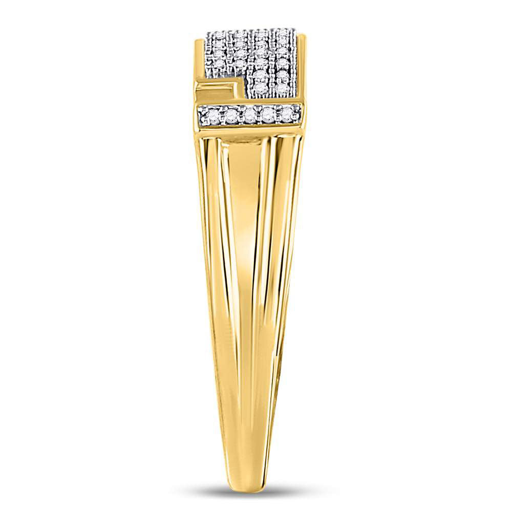 10K Yellow Gold His Hers Round Diamond Square Matching Wedding Set 1/2 Cttw, Womens Size: 5-10, Mens Size: 7-13