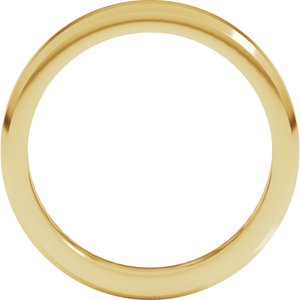 18K Yellow Or White Or Rose Gold Beveled-Edge Flat Band