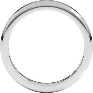 18K Yellow Or White Or Rose Gold Beveled-Edge Flat Band