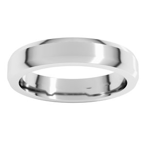 18K Yellow Or White Or Rose Gold Beveled-Edge Flat Band