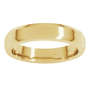 18K Yellow Or White Or Rose Gold Beveled-Edge Flat Band