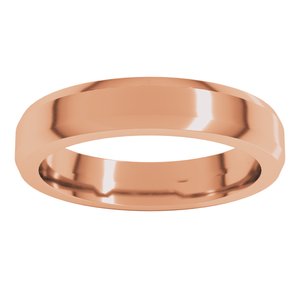 18K Yellow Or White Or Rose Gold Beveled-Edge Flat Band