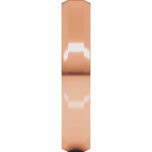 18K Yellow Or White Or Rose Gold Beveled-Edge Flat Band