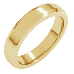 18K Yellow Or White Or Rose Gold Beveled-Edge Flat Band