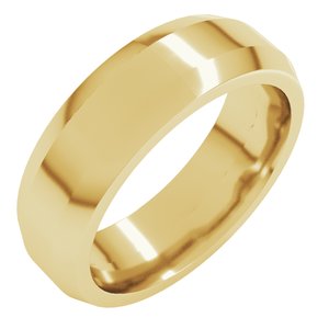 18K Yellow Or White Or Rose Gold Beveled-Edge Flat Band