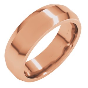 18K Yellow Or White Or Rose Gold Beveled-Edge Flat Band