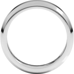 18K Yellow Or White Or Rose Gold Beveled-Edge Flat Band