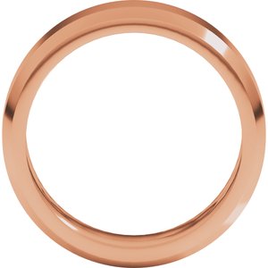 18K Yellow Or White Or Rose Gold Beveled-Edge Flat Band