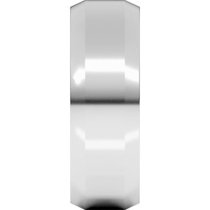 18K Yellow Or White Or Rose Gold Beveled-Edge Flat Band