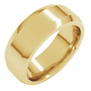 18K Yellow Or White Or Rose Gold Beveled-Edge Flat Band