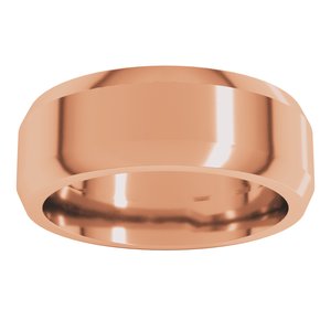 18K Yellow Or White Or Rose Gold Beveled-Edge Flat Band