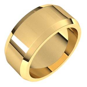 18K Yellow Or White Or Rose Gold Beveled-Edge Flat Band